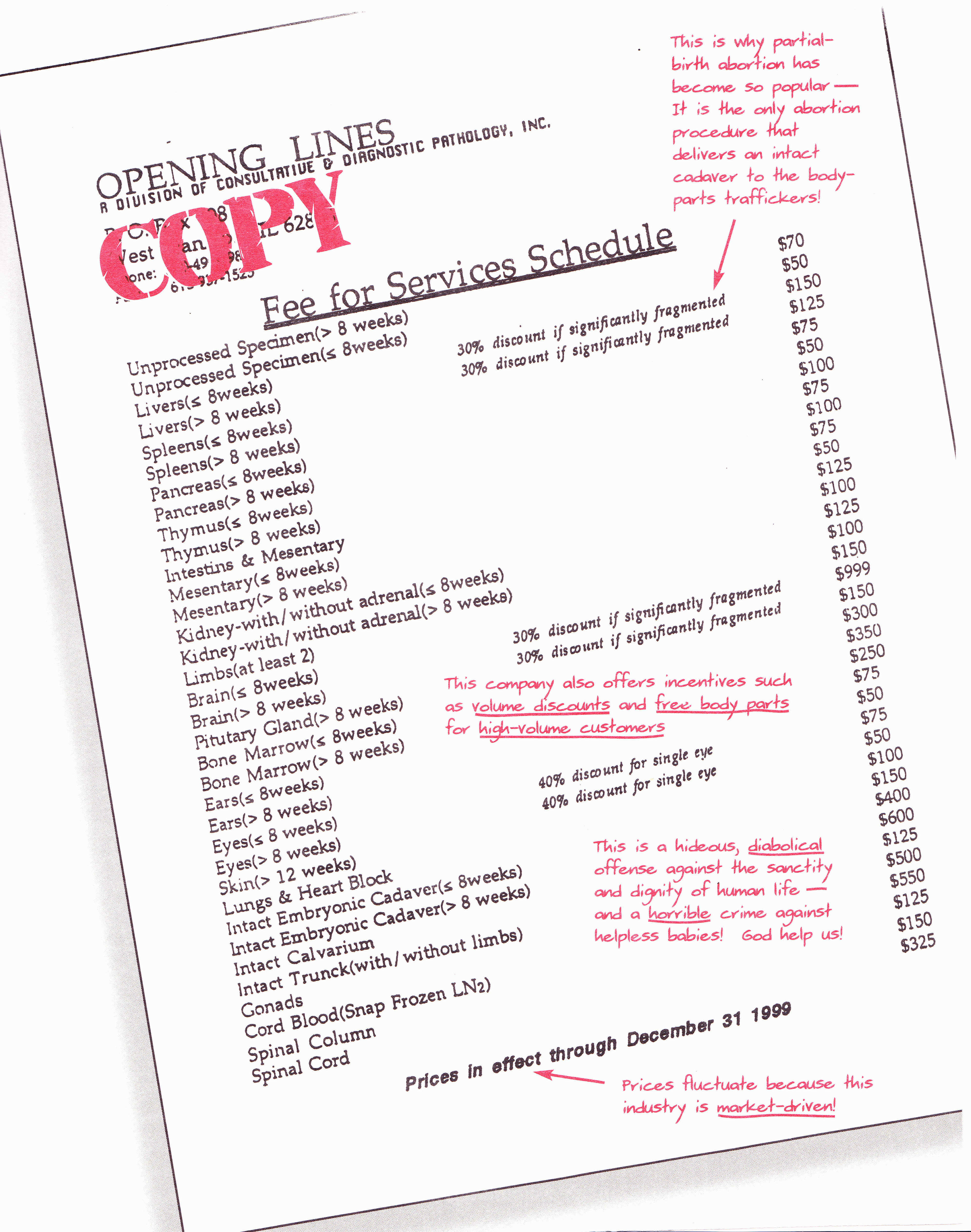 Babies' Body Parts Order Sheet